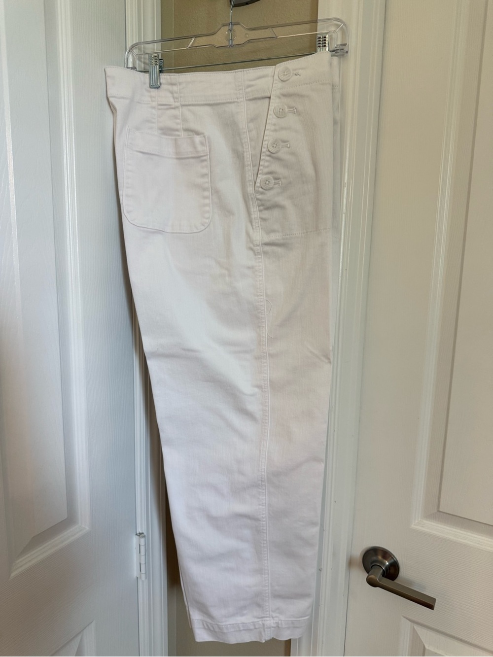 Talbots White High-Rise Button-Fly Chinos